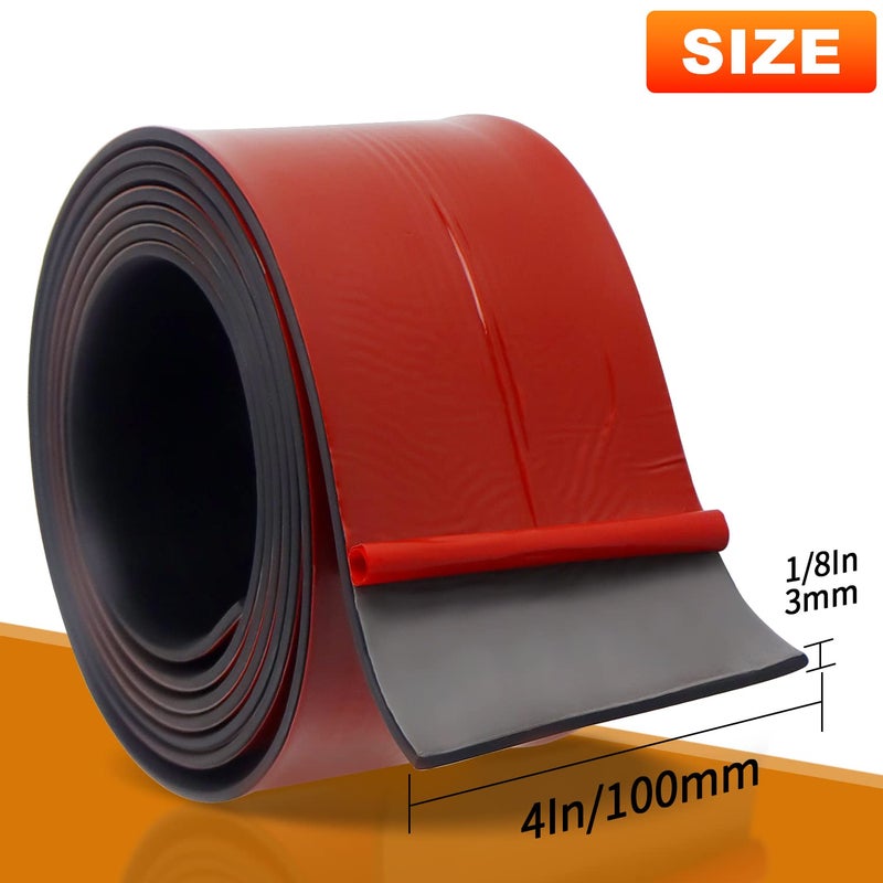 Eunice Neoprene Rubber Strips, Self Adhesive Solid Rubber Sheets Rolls for Pads, Crafts, DIY Gaskets, Seals (4" Wide, 1/8" Thick, 20' Long) - Image 2